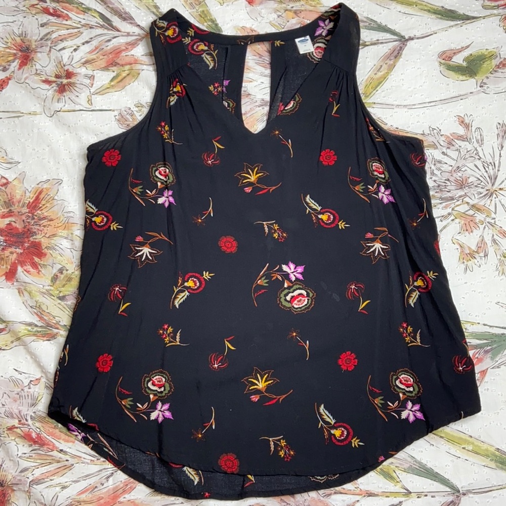 Old Navy Flowy Cotton Sleeveless Floral Top sz M